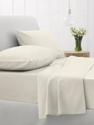 Σεντόνια Μονά 105x205+30 Με Λάστιχο Σετ 3 Τεμ. Sunshine Home Cotton Feelings 108 Ecru