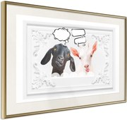 Αφίσα - Conversation of Two Goats - 60x40 - Χρυσό - Με πασπαρτού