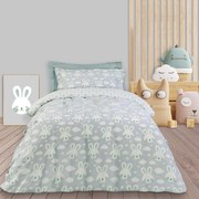 Παπλωματοθήκη Παιδική 4823 (Σετ 2τμχ) Grey-Green Das Kids Μονό 160x240cm 100% Cotton