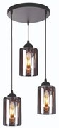 Φωτιστικό Οροφής Smoked 77-8202 3xE27 60W Black Homelighting Μέταλλο