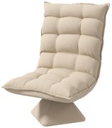 HOMCOM Πολυθρόνα Ανάγνωσης, Περιστρεφόμενη, Όψη Λινού, 62 cm x 70 cm x 95 cm, Μπεζ