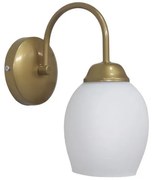 Απλίκα Φωτιστικό Τοίχου 1xE27 Γυαλί Λευκό Bull AP A 01-0379 Heronia Lighting-01-0389-Χρυσό 01-0389