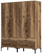 Ντουλάπα Τετράφυλλη Kumsal 845HCT5487 160x47,5x201,4cm Walnut Τετράφυλλη