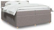 vidaXL Κρεβάτι Boxspring με Στρώμα Taupe 200x200 εκ. Υφασμάτινο