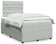 vidaXL Κρεβάτι Boxspring με Στρώμα Ανοιχτό Γκρι 120x190 εκ. Βελούδινο