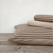 Σεντόνια Με Λάστιχο Suave Σετ 4τμχ Brown Nima Υπέρδιπλo 100% Βαμβάκι