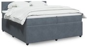 vidaXL Κρεβάτι Boxspring με Στρώμα Σκούρο Γκρι 200x200 εκ. Βελούδινο
