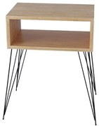 Κομοδίνο Naida φυσικό-μαύρο 45x30x59εκ 45x30x59 εκ.
