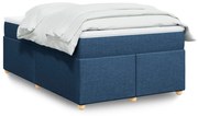 vidaXL Κρεβάτι Boxspring με Στρώμα Μπλε 120x190 εκ. Υφασμάτινο