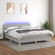 ΚΡΕΒΑΤΙ BOXSPRING ΜΕ ΣΤΡΩΜΑ &amp; LED ΑΝ.ΓΚΡΙ 160X200 ΕΚ ΥΦΑΣΜΑΤΙΝΟ 3133725