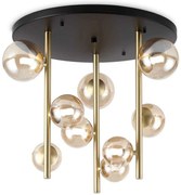 Φωτιστικό Οροφής - Πλαφονιέρα Perlage 328409 Φ55x50cm 9xG9 15W Brass-Amber Ideal Lux