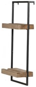 Artekko Shelves Ράφι Τοίχου με 2 Επίπεδα Μέταλλο Ξύλο Μάυρο Καφέ (30x15x69)cm Artekko 44748