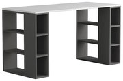 Γραφείο εργασίας Colmar Megapap χρώμα ανθρακί - λευκό 140x60x75εκ