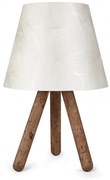 Φωτιστικό επιτραπέζιο Lander Megapap ύφασμα Pvc/ξύλο χρώμα λευκό/καφέ 22x14x32εκ.-GP029-0020,6
