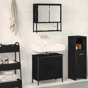 vidaXL Σετ Επίπλων Μπάνιου με αποθήκευση 2 pcs Μαύρο 60 x 30 x 60 cm