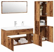 vidaXL Σετ Επίπλων Μπάνιου 4Τεμαχίων Παλιό Ξύλο από Επεξεργασμένο Ξύλο