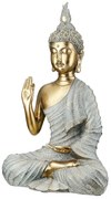 ΦΙΓΟΥΡΑ BUDDHA ΣΥΝΘΕΤΙΚΗ ΡΗΤΙΝΗ ΓΚΡΙ ΧΡΥΣΟ ΧΡΩΜΑ 16X8X25CM 16X8X25CM