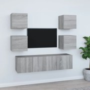 vidaXL Σετ Επίπλων Τηλεόρασης 6 Τεμ. Γκρι Sonoma Επεξεργασμένο Ξύλο