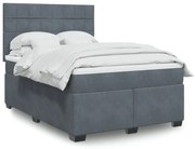 ΚΡΕΒΑΤΙ BOXSPRING ΜΕ ΣΤΡΩΜΑ ΣΚΟΥΡΟ ΓΚΡΙ 140X200 ΕΚ. ΒΕΛΟΥΔΙΝΟ 3290931