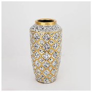 Βάζο Κεραμικό Λευκό &amp; Μαύρο 13x13x25cm 752-20051 Estheti 752-20051 Μαύρο-Λευκό
