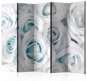 Διαχωριστικό με 5 τμήματα - Satin Rose (Turquoise) II [Room Dividers]