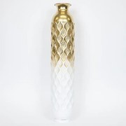 Βάζο Επιδαπέδιο Μεταλλικό 752-22013 18x18x86.5cm Gold-White Estheti Home Μέταλλο