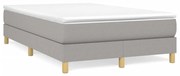 vidaXL Κρεβάτι Boxspring με Στρώμα Ανοιχτό Γκρι 120x190 εκ. Υφασμάτινο