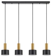 SE21-GM-4-4BL-MS1 ADEPT TUBE Gold Matt Pendant Black Metal Shade+