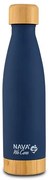 Nava Θερμός Μπουκάλι Ανοξείδωτο Bamboo 500ml We Care Σκούρο Μπλε 10-016-003