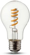 V-TAC Λάμπα Led Spiral Filament E27 A60 4W 230V 250lm 300° IP20 Ζεστό Λευκό Διάφανο Γυαλί 217336