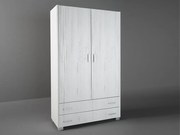 Ντουλάπα δίφυλλη σε χρώμα λευκό ρουστίκ 105x50x180 500-00877
