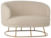 Καναπές Διθέσιος ARIEN Ύφασμα Μπουκλέ Εκρού με Χρυσή Βάση 130x75x85Υεκ. 130x75x85 εκ.