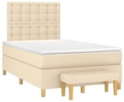 ΚΡΕΒΑΤΙ BOXSPRING ΜΕ ΣΤΡΩΜΑ ΚΡΕΜ 120X190 ΕΚ. ΥΦΑΣΜΑΤΙΝΟ 3270437