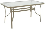 Τραπέζι Ensure μέταλλο σαμπανιζέ-γυαλί 140x80x70εκ 140x80x70 εκ.