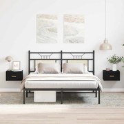 vidaXL Τοίχου κομοδίνο με συρτάρι 2 pcs Μαύρη δρυς 35 x 35 x 20 εκ