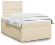 ΚΡΕΒΑΤΙ BOXSPRING ΜΕ ΣΤΡΩΜΑ ΚΡΕΜ 120X190 ΕΚ. ΥΦΑΣΜΑΤΙΝΟ 3291217