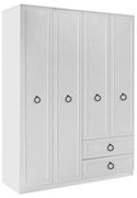 Ντουλάπα Ρούχων Hampton 0241426 Τετράφυλλη 140x52x185cm White Τετράφυλλη