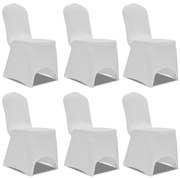 Κάλυμμα Καρέκλας Ελαστικό Λευκό 6 τεμ.