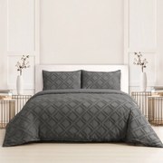 Παπλωματοθήκη Luna (Σετ 3τμχ) Grey Melinen Υπέρδιπλo 225x240cm Πολυέστερ