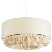 Φωτιστικό Οροφής Κρεμαστό Ginger 02100 Boho 1xE27 IP20 50x25cm Beige-White GloboStar