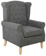 Πολυθρόνα Rosy Ύφασμα Ανθρακί 76x80x103cm