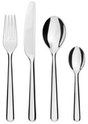Μαχαιροπίρουνα Amici BG02S24 (Σετ 24Τμχ.) Ανοξ. Ατσάλι Silver με Δώρο 2 Δαχτυλίδια Πετσέτας Alessi 24 τμχ Stainless Steel