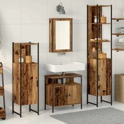 vidaXL Σετ Επίπλων Μπάνιου 4 pcs Παλαιό ξύλο 33 x 33 x 185.5 εκ