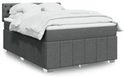 ΚΡΕΒΑΤΙ BOXSPRING ΜΕ ΣΤΡΩΜΑ ΣΚΟΥΡΟ ΓΚΡΙ 160X200 ΕΚ ΥΦΑΣΜΑΤΙΝΟ 3289427