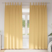 vidaXL Κουρτίνες με κουρτίνες 2 pcs Μπεζ 245 x 140 εκ. Πολυεστέρας