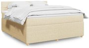 vidaXL Κρεβάτι Boxspring με Στρώμα Κρεμ 180x200 εκ. Υφασμάτινο