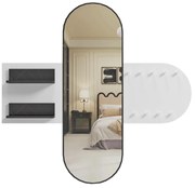 ΕΠΙΠΛΟ ΕΙΣΟΔΟΥ ΜΕ ΚΑΘΡΕΦΤΗ CHERYL HM9049.11 ΛΕΥΚΗ ΜΕΛΑΜΙΝΗ-ΜΑΥΡΟ ΜΑΡΜΑΡΟ 125x40x120Yεκ.