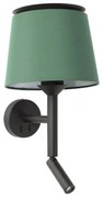 Φωτιστικό Τοίχου - Απλίκα Savoy E27 max 15W Με Reader Led 3000K, 160Lm Black - Green Faro Barcelona