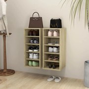 vidaXL Παπουτσοθήκες 2 τεμ. Sonoma Δρυς 31,5x35x70 εκ. από Μοριοσανίδα