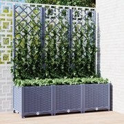 vidaXL Ζαρντινιέρα Κήπου με Καφασωτό Μπλε Γκρι 120x40x136 εκ. από PP